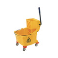 Yellow 35 Quart Rectangular Mop Bucket on Wheels A19902