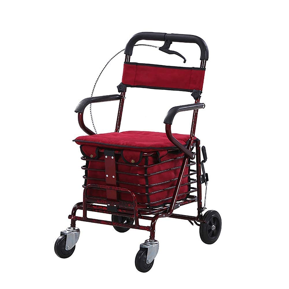 4 Wheel Folding Rollator Walker with Seat and Basket T231790