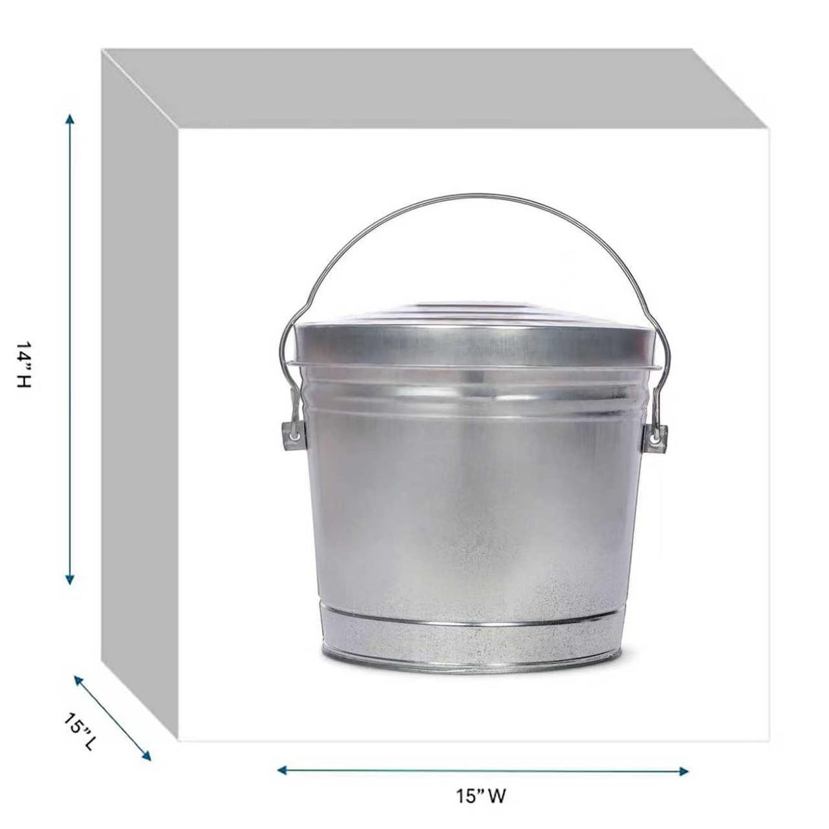 6-Gallon Galvanized Steel Locking Lid Trash Can U35126