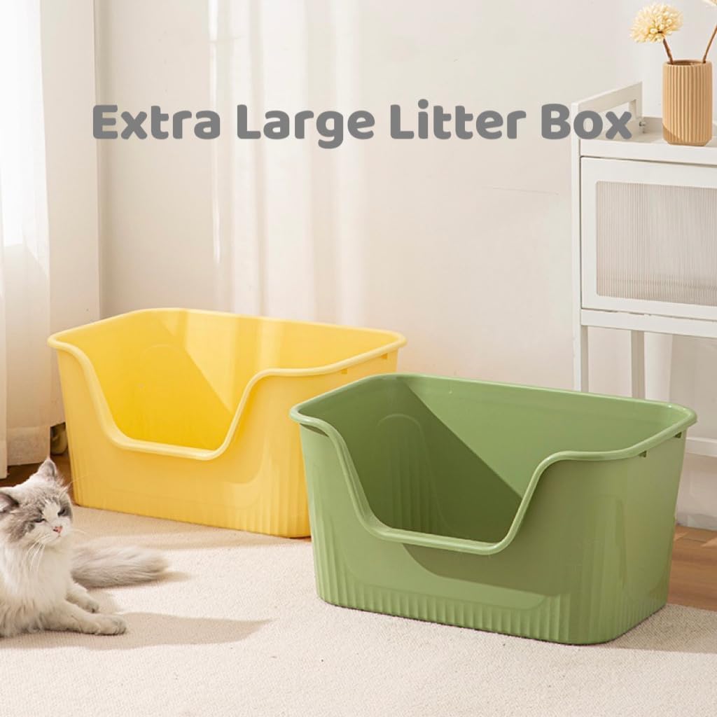 Large Cat Litter Box with High Sides and Low Entry H5825