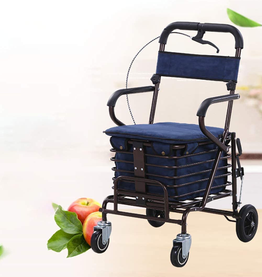 4 Wheel Folding Rollator Walker with Seat and Basket T231790