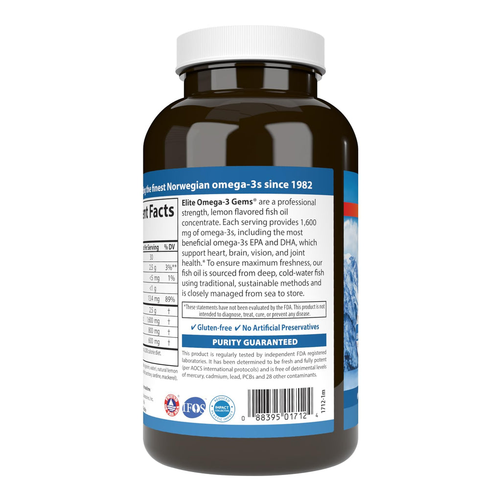 Omega-3 1600 mg Lemon 180 Softgels W7841