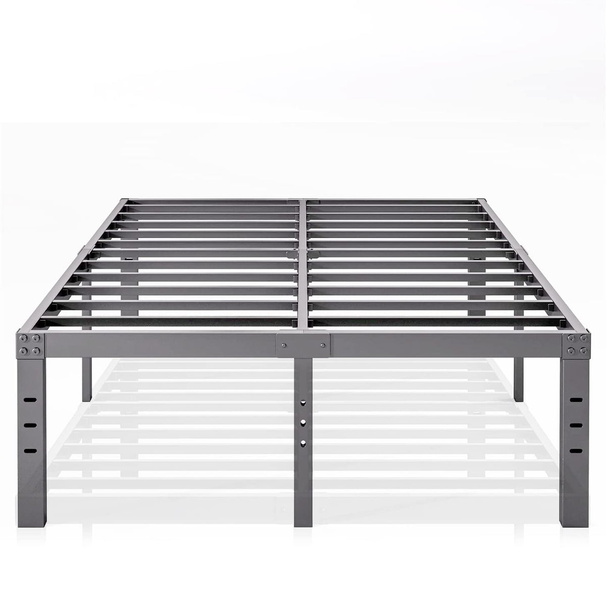 Queen Size 18 inch Tall Black Storage Bed Frame with Steel Slats M8623