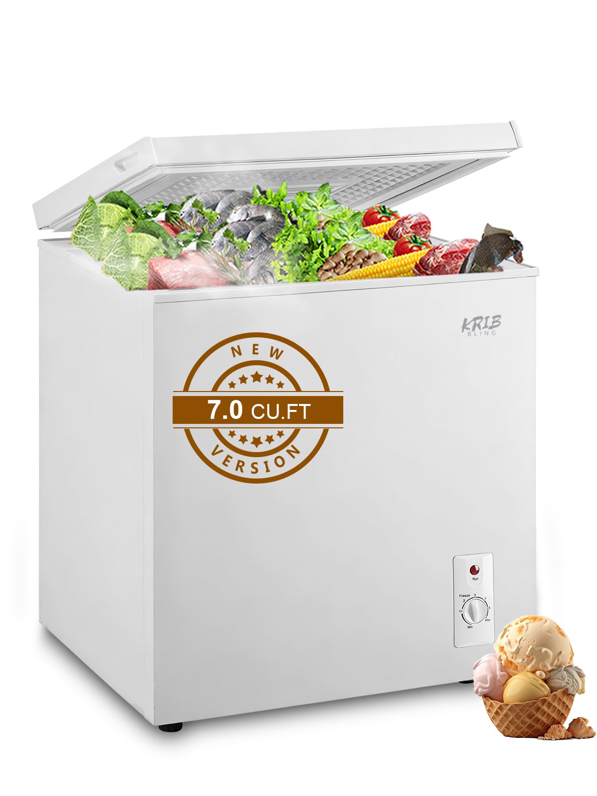7.0 Cu.Ft White Mini Chest Freezer Q6875