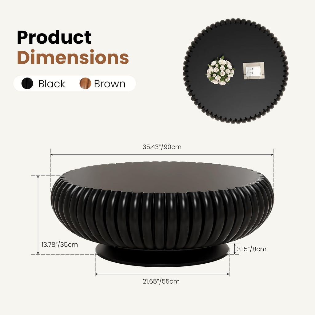 Round Fluted Drum Coffee Table O960