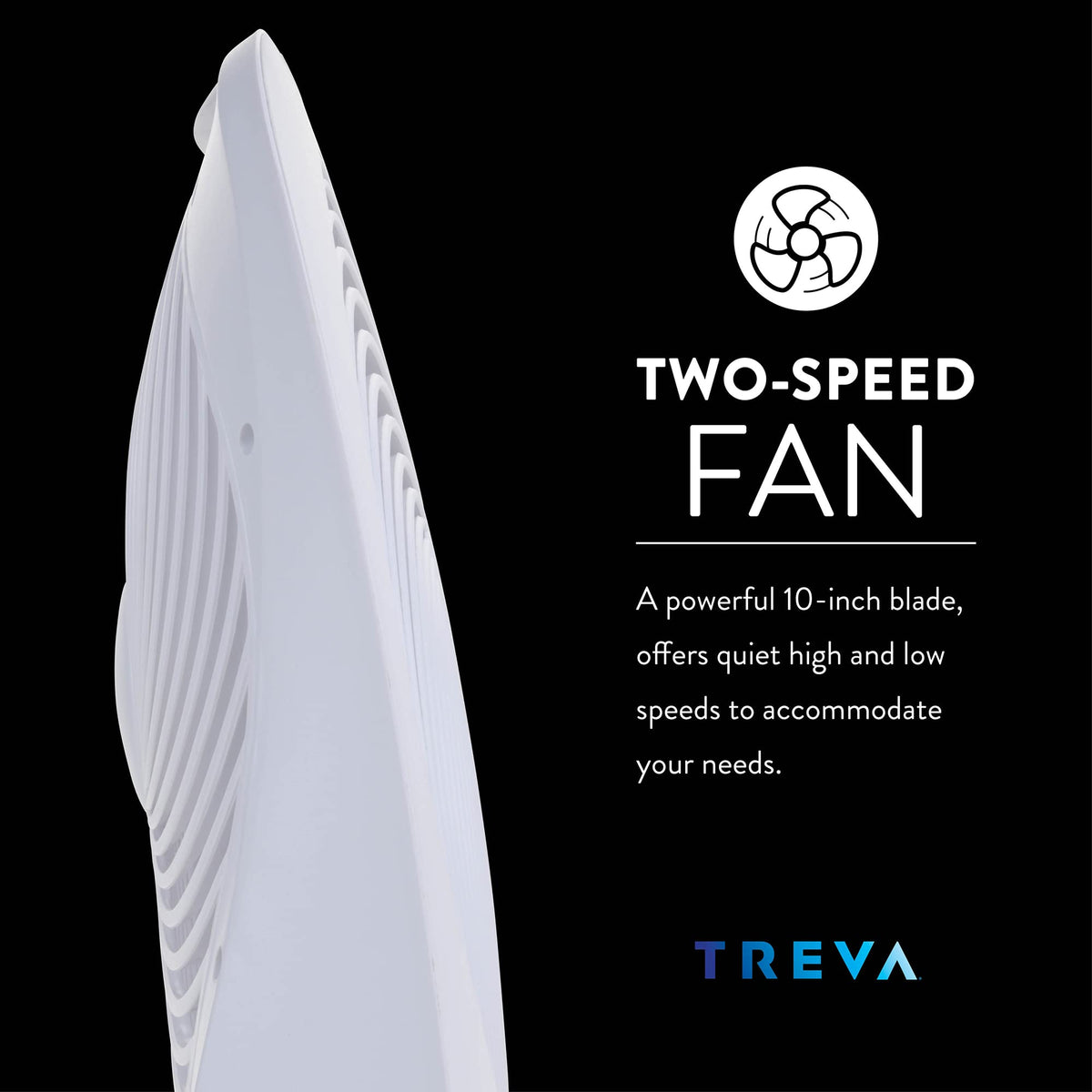 10 in Portable 2-Speed Desk Fan White H329758