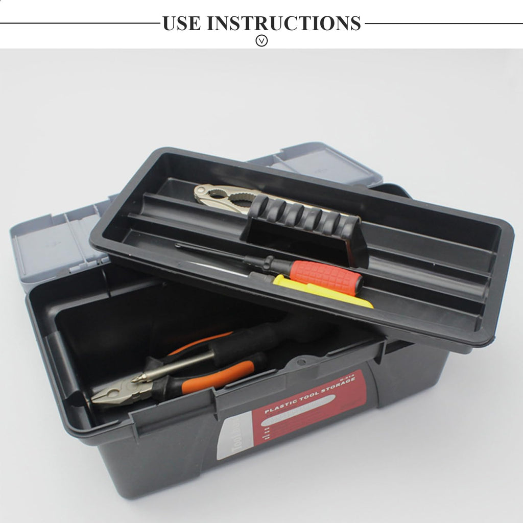 10" Plastic Tool Box with Removable Tool Tray O59113