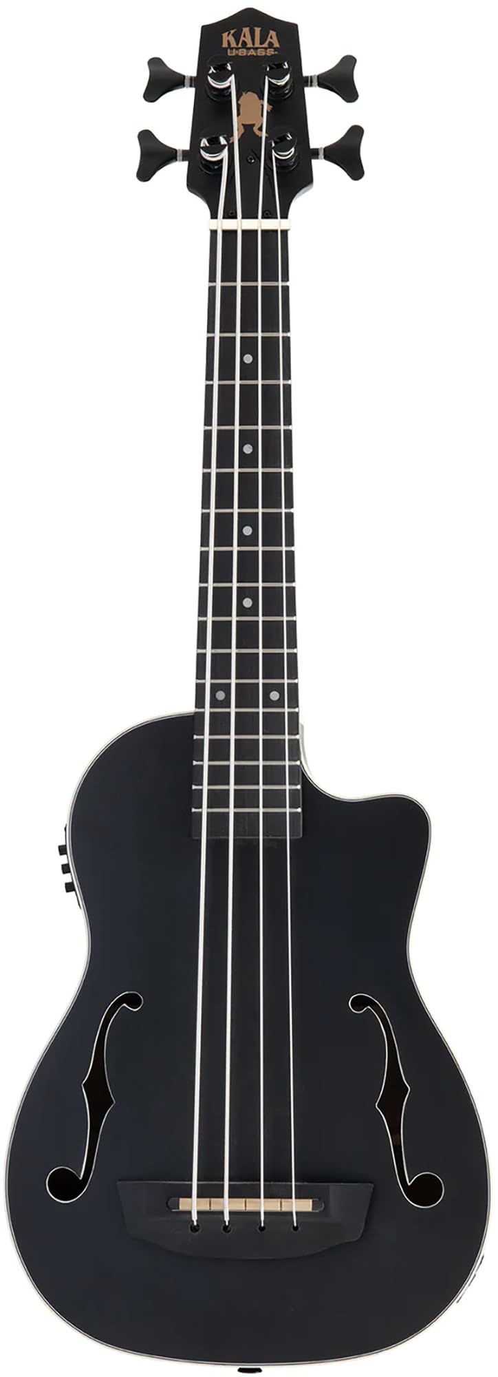 Black Mahogany Acoustic-Electric Ukulele Bass with Case X6890