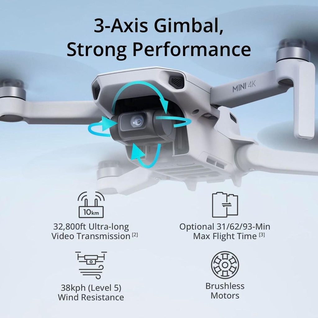 4K Camera Drone with 3-Axis Gimbal, 2 Batteries I8658