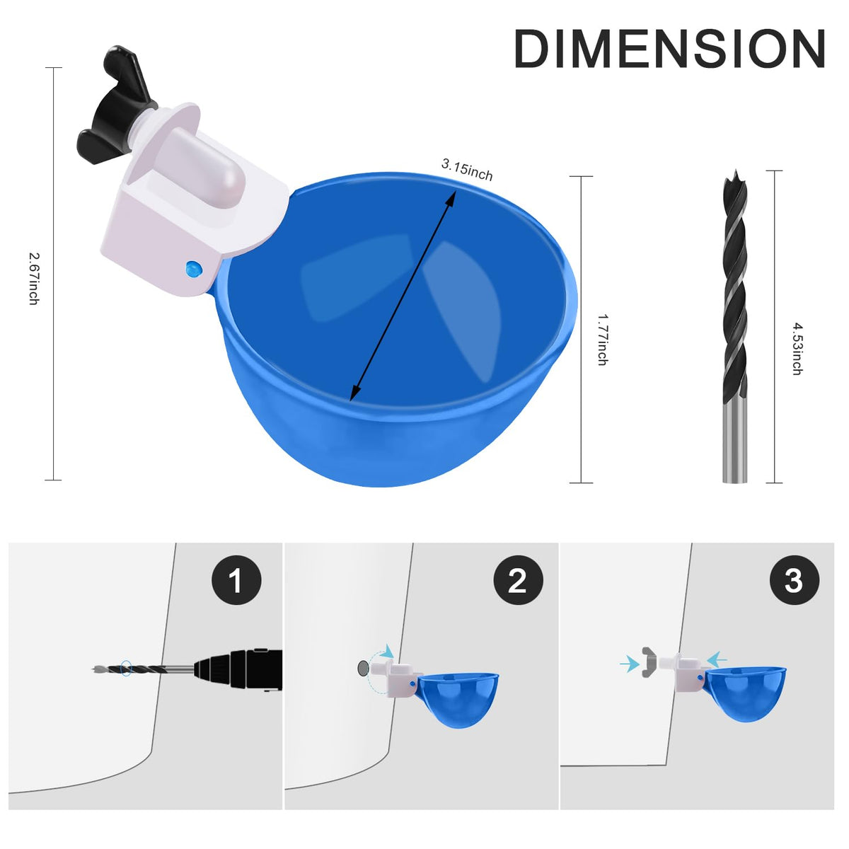 8 Packs Blue Large Chicken Waterer Cups D22395