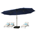 15FT Double-Sided Rectangle Patio Umbrella with Base E724045