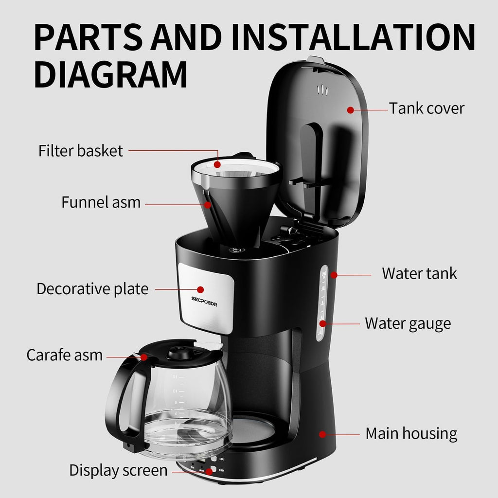 12 Cup Programmable Coffee Maker with Reusable Filter B5236
