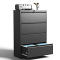 4 Drawer Black Metal File Cabinet with Lock M684