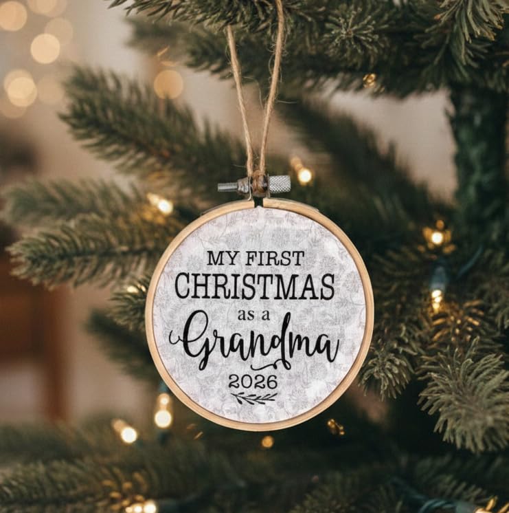 2026 Wood Embroidery Hoop Ornament 4 Inch I188949