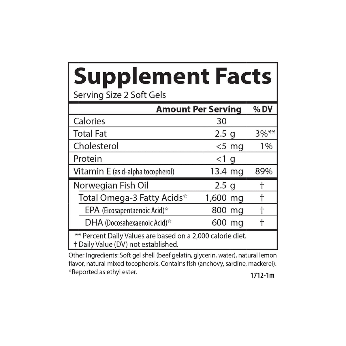 Omega-3 1600 mg Lemon 180 Softgels W7841