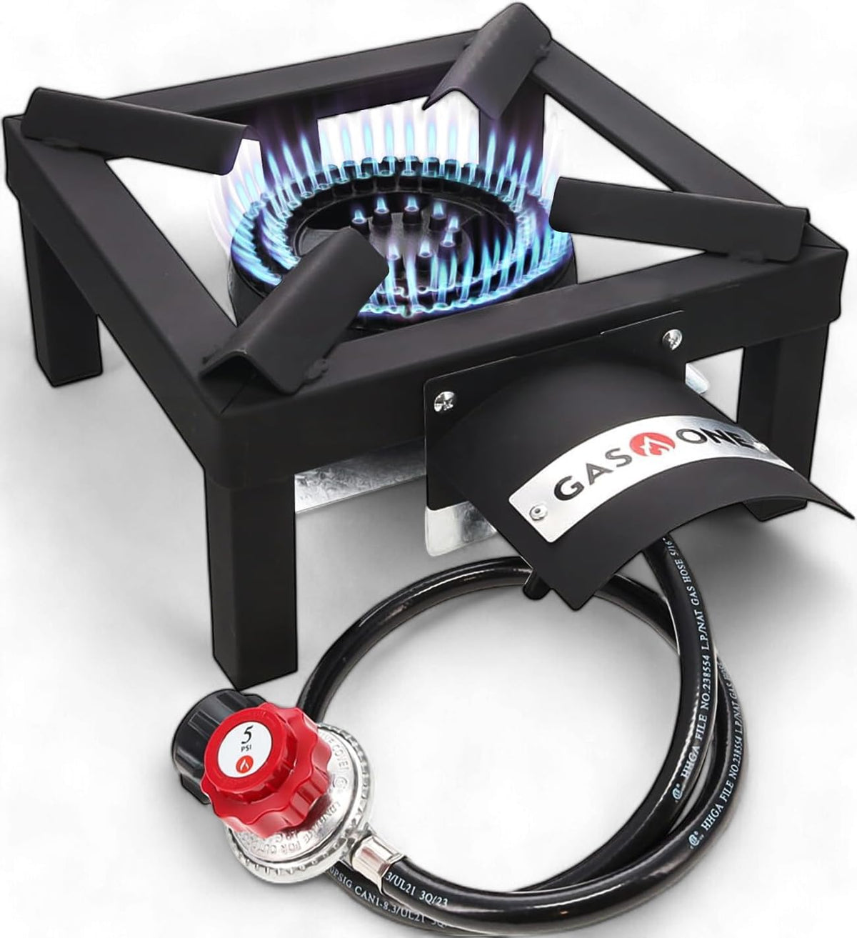High Pressure Single Propane Burner with Heat Shield S249