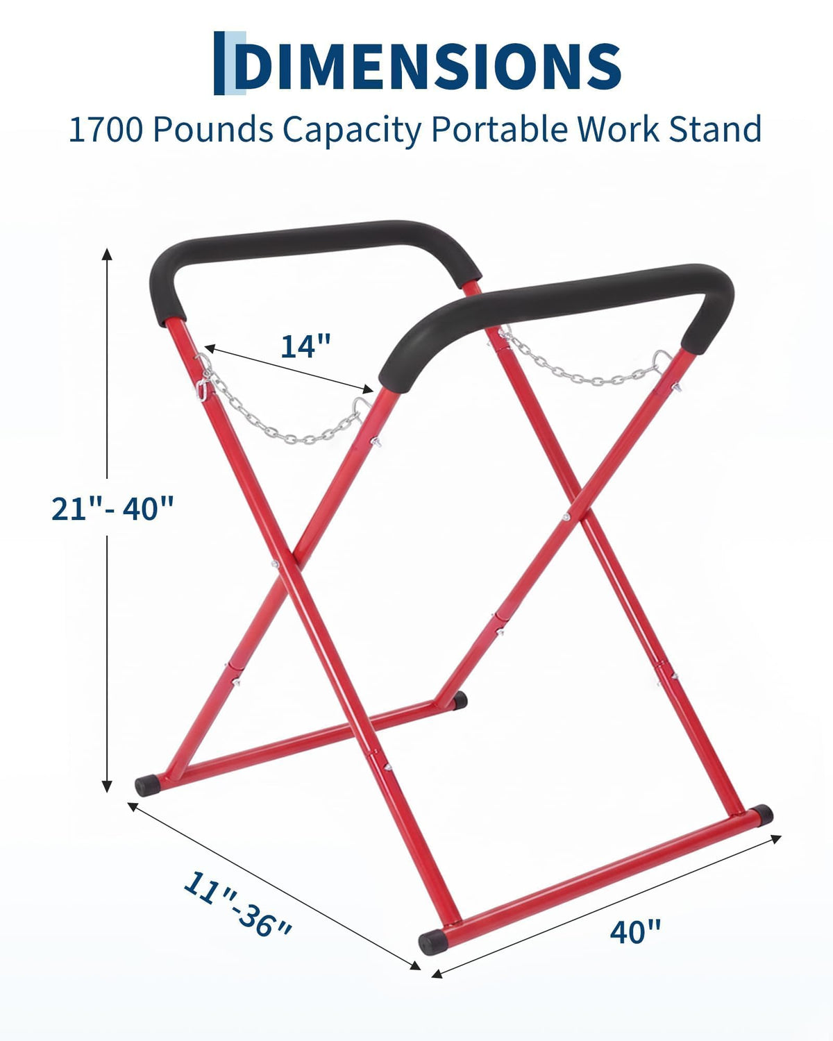 Folding Auto Body Work Stand 500 LBS Capacity Adjustable Height L4062