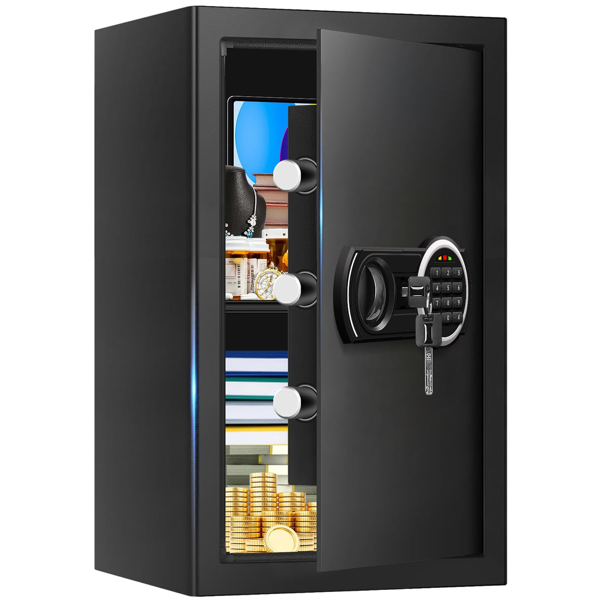 3.3 Cuft Water and Fireproof Safe with Digital Keypad & Key Lock I4299