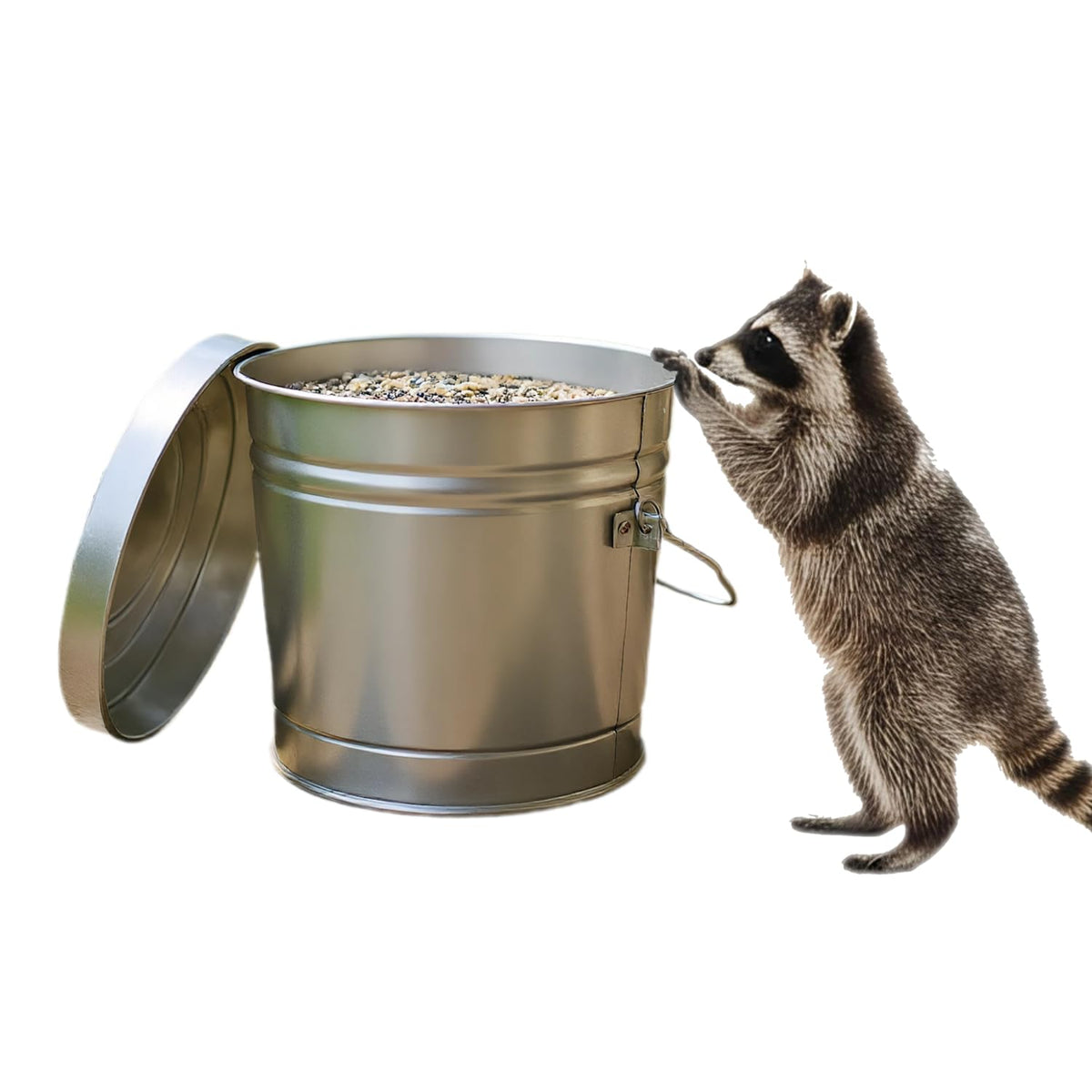 6-Gallon Galvanized Steel Locking Lid Trash Can U35126