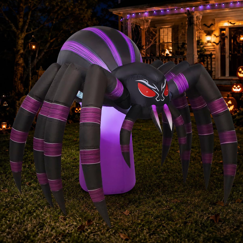7 FT Inflatable Spider Outdoor Decoration with LED Lights Z189