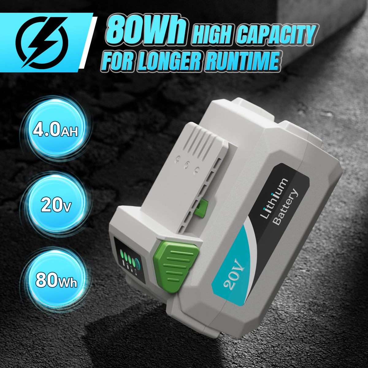 20V 4.0Ah Rechargeable Lithium Battery X653
