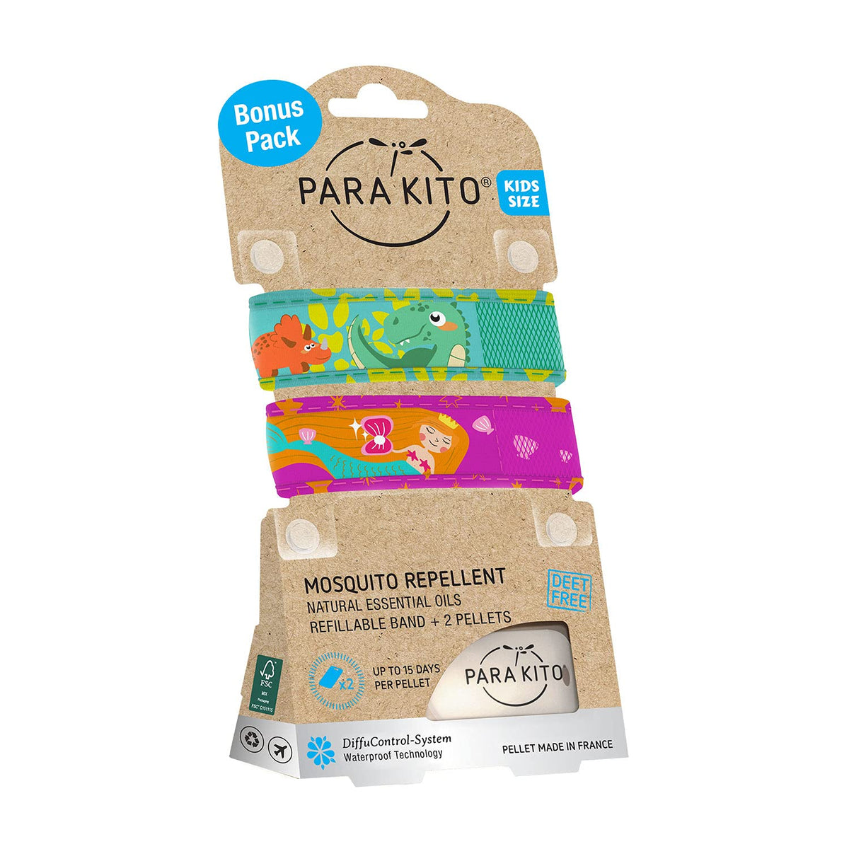 Mosquito Repellent Pack - 2 Kids Wristbands & 2 Refills O66024