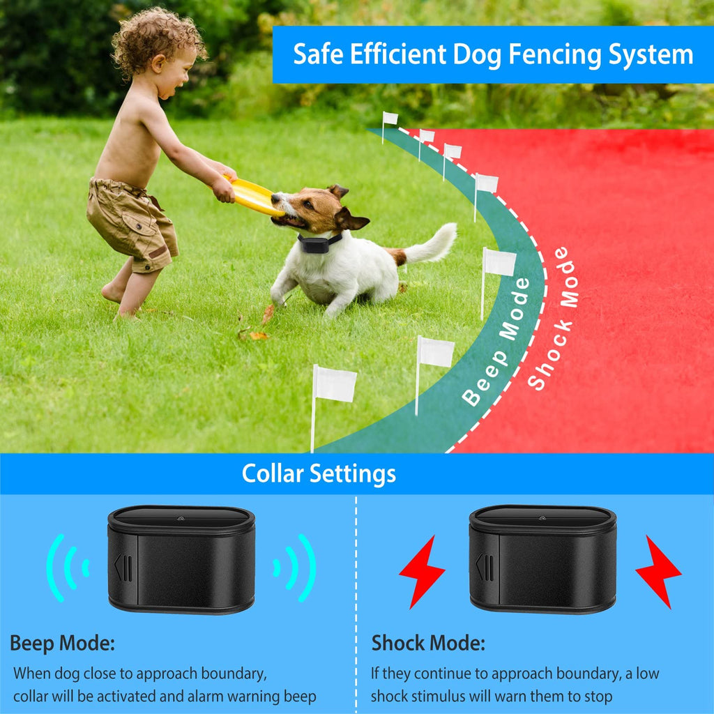 Electric Dog Fence System with 2 Waterproof Collar K34146