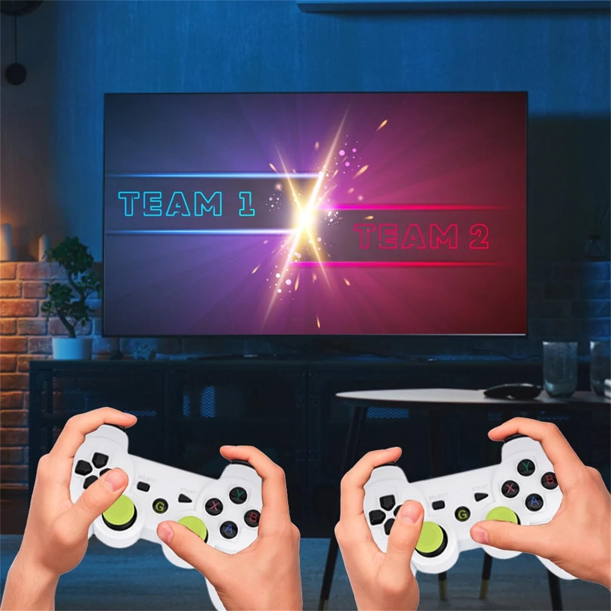 Retro Game Console 4K HD Wireless TV Stick Dual Handle Portable B994