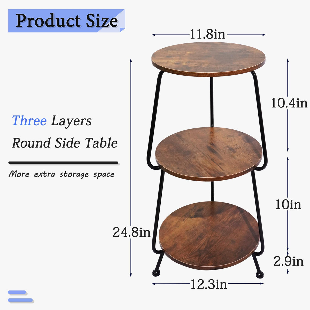 Round 3-Tier Wood Coffee Table D712