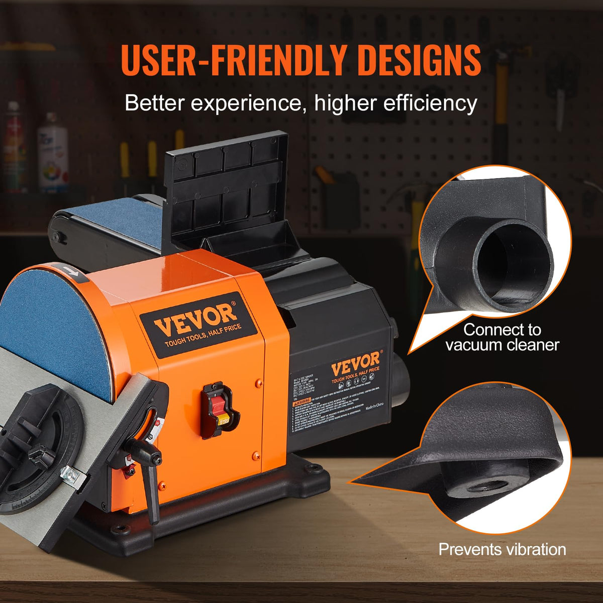 8" Disc and 4" x 36" Belt Sander with 5A Induction Motor F8292