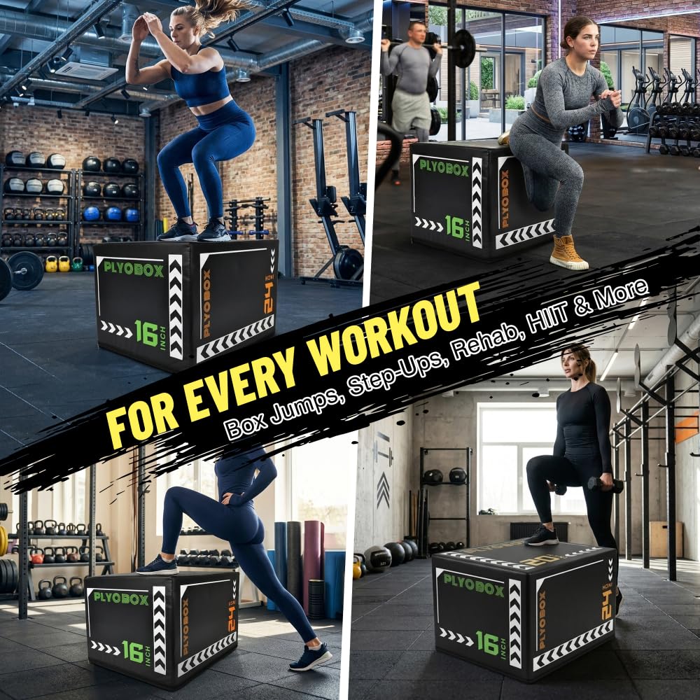 3-in-1 Non-Slip Foam Plyometric Jump Box Q79038