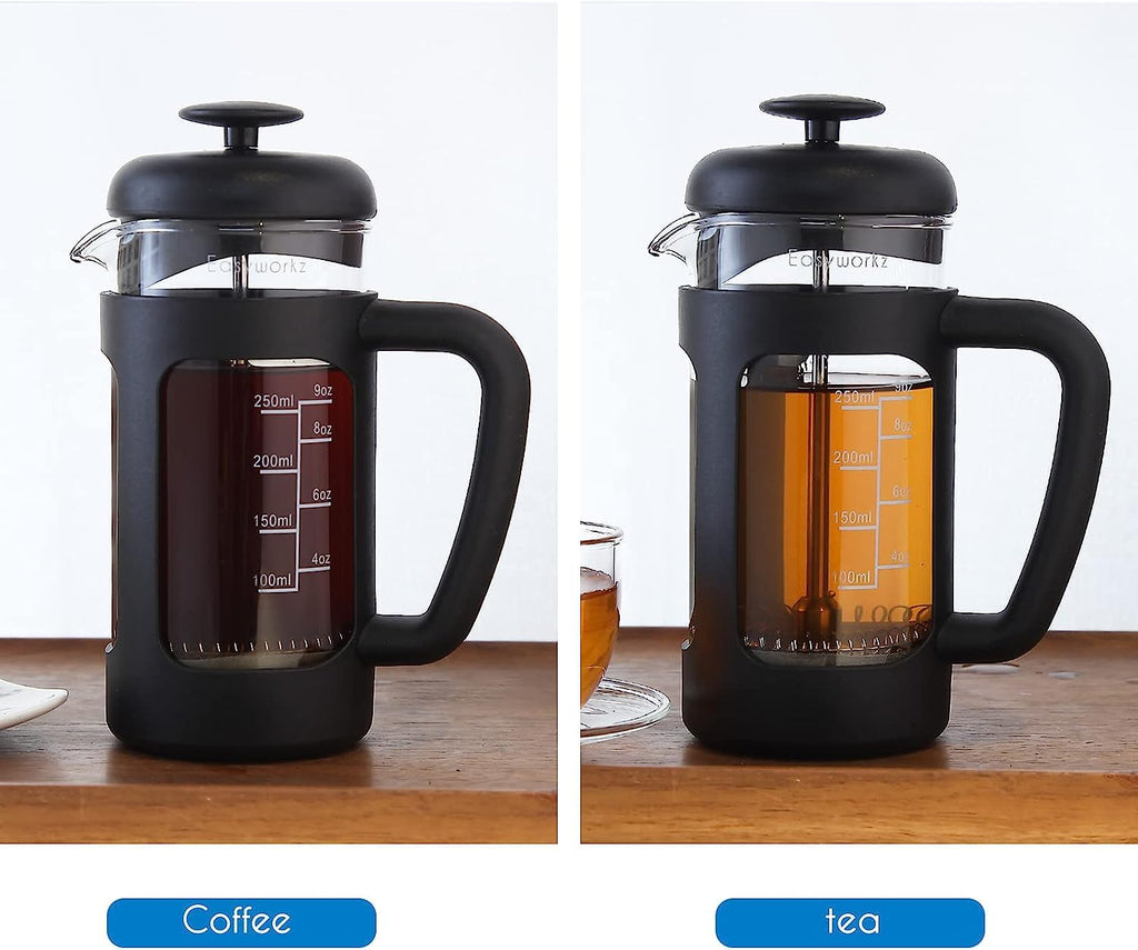 French Press 12 oz, Stainless Steel Espresso Cups 5 oz Set of 2 B53501