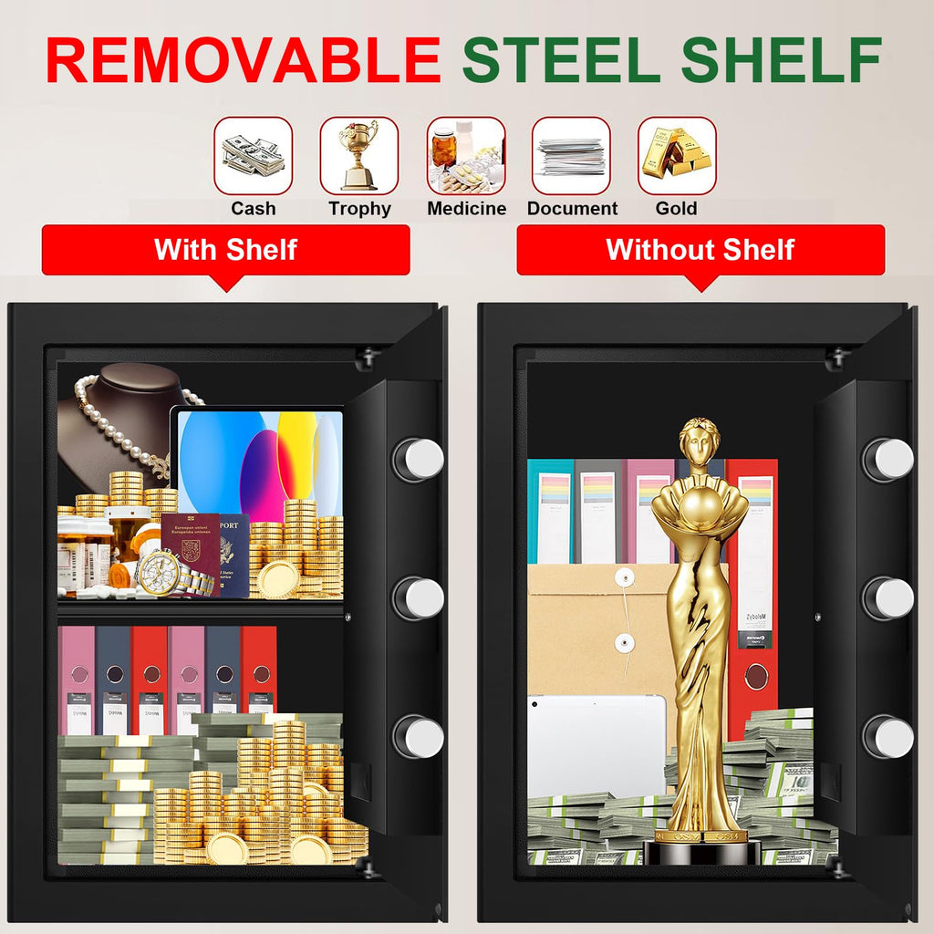 3.3 Cuft Water and Fireproof Safe with Digital Keypad & Key Lock I4299