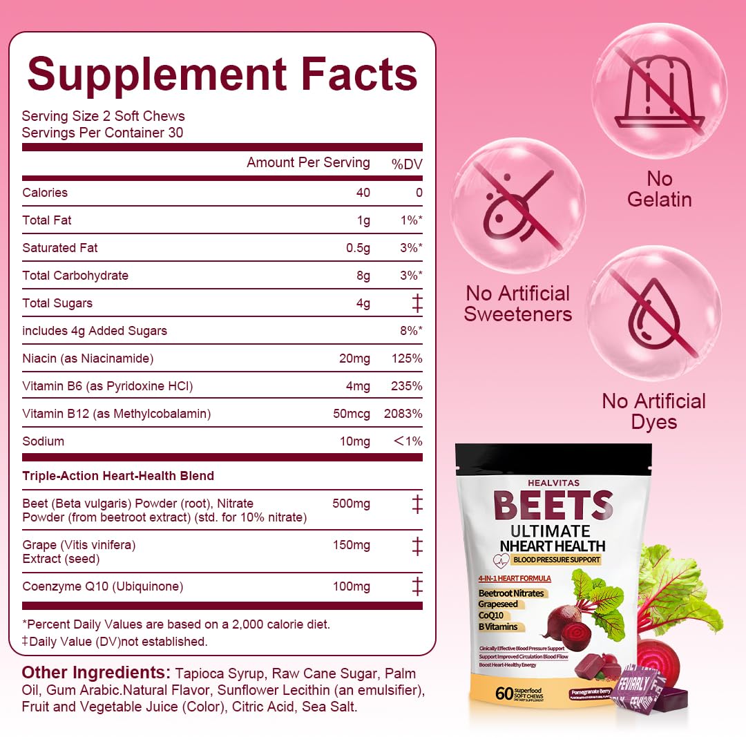 Beets Soft Chews 60ct A4465