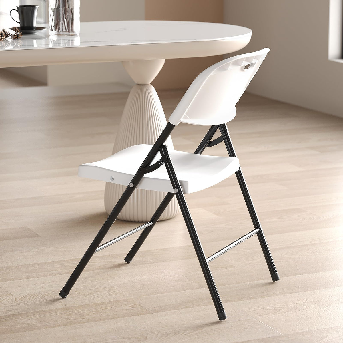 Heavy Duty Plastic Folding Chair with Reinforced Steel Frame V306