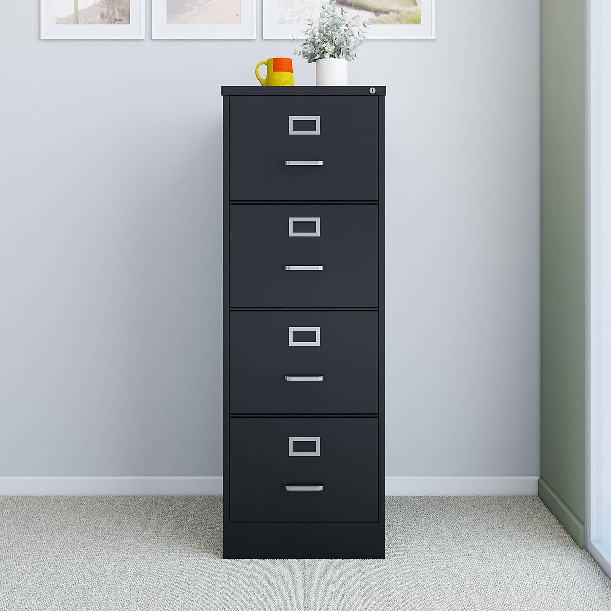 4 Drawer Black Vertical File Cabinet M465923