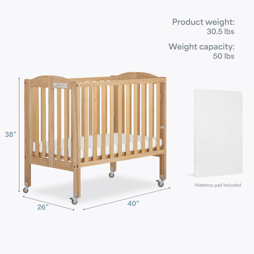 2-in-1 Portable Mini Crib with Mattress X9009