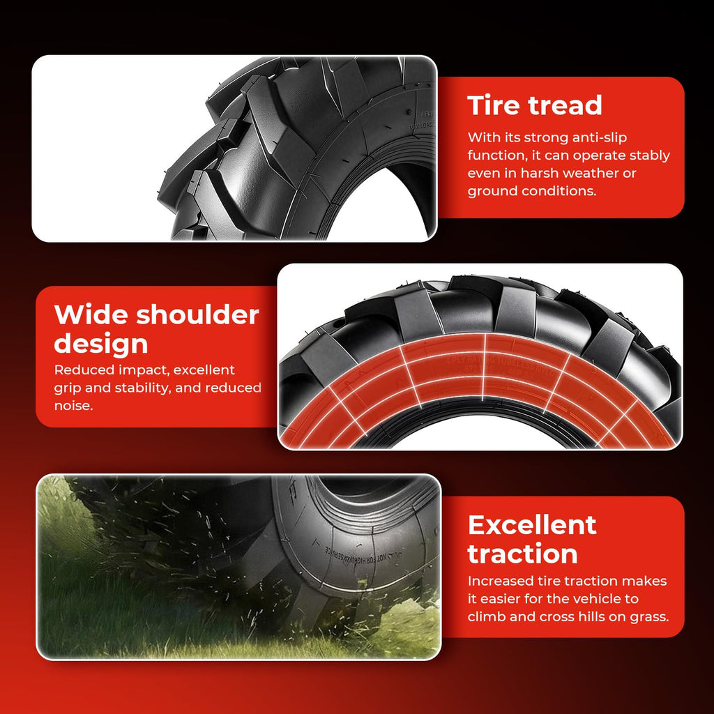 4.80x4.00x8 Lawn & Garden Mower Tires, Set of 2, 4 Ply Tubeless K9703