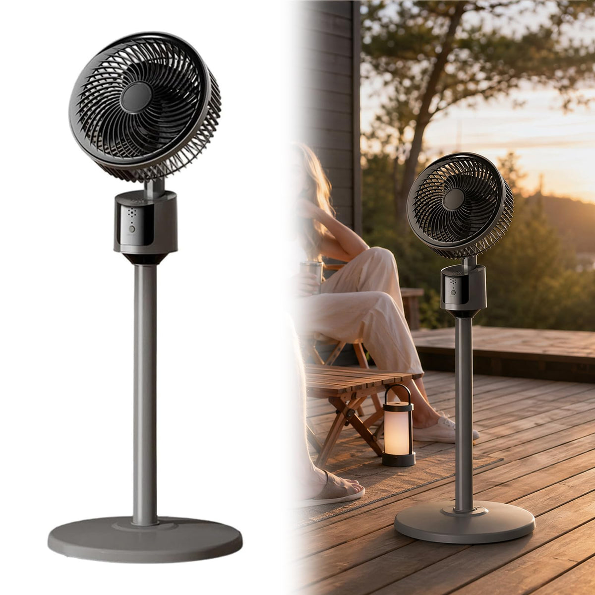Lightweight Quiet Standing Fan (Grey) A810508
