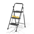Folding Steel 3-Step Ladder with Handrail A9924