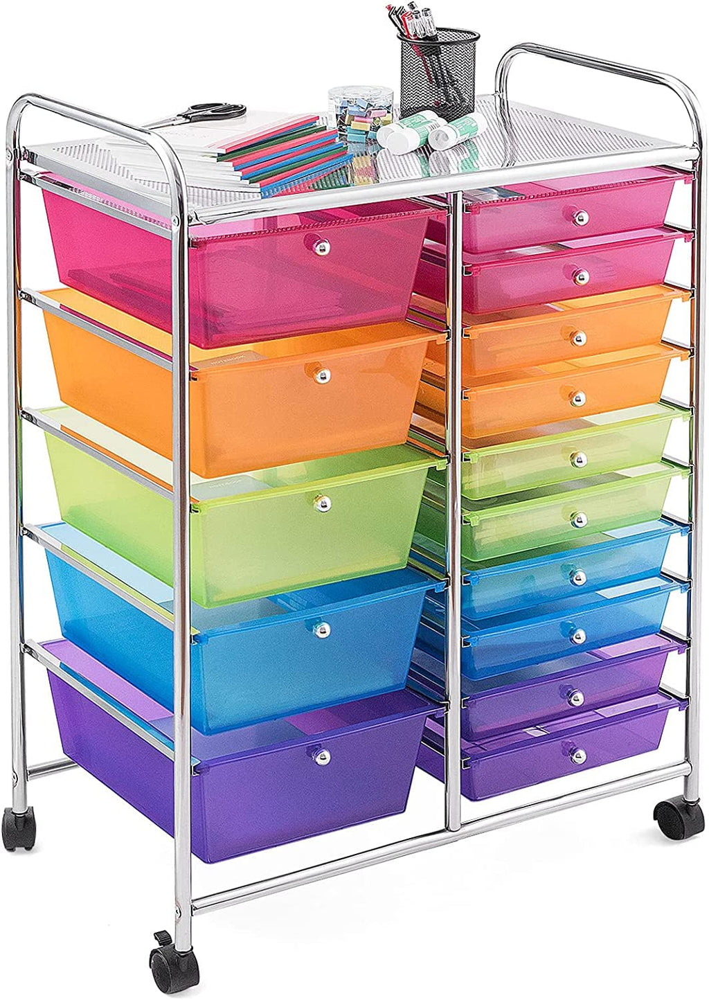 15 Drawer Rolling Storage Cart with Wheels P50000