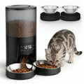 6L Automatic Cat Feeder with 2 Stainless Bowls Black P1144