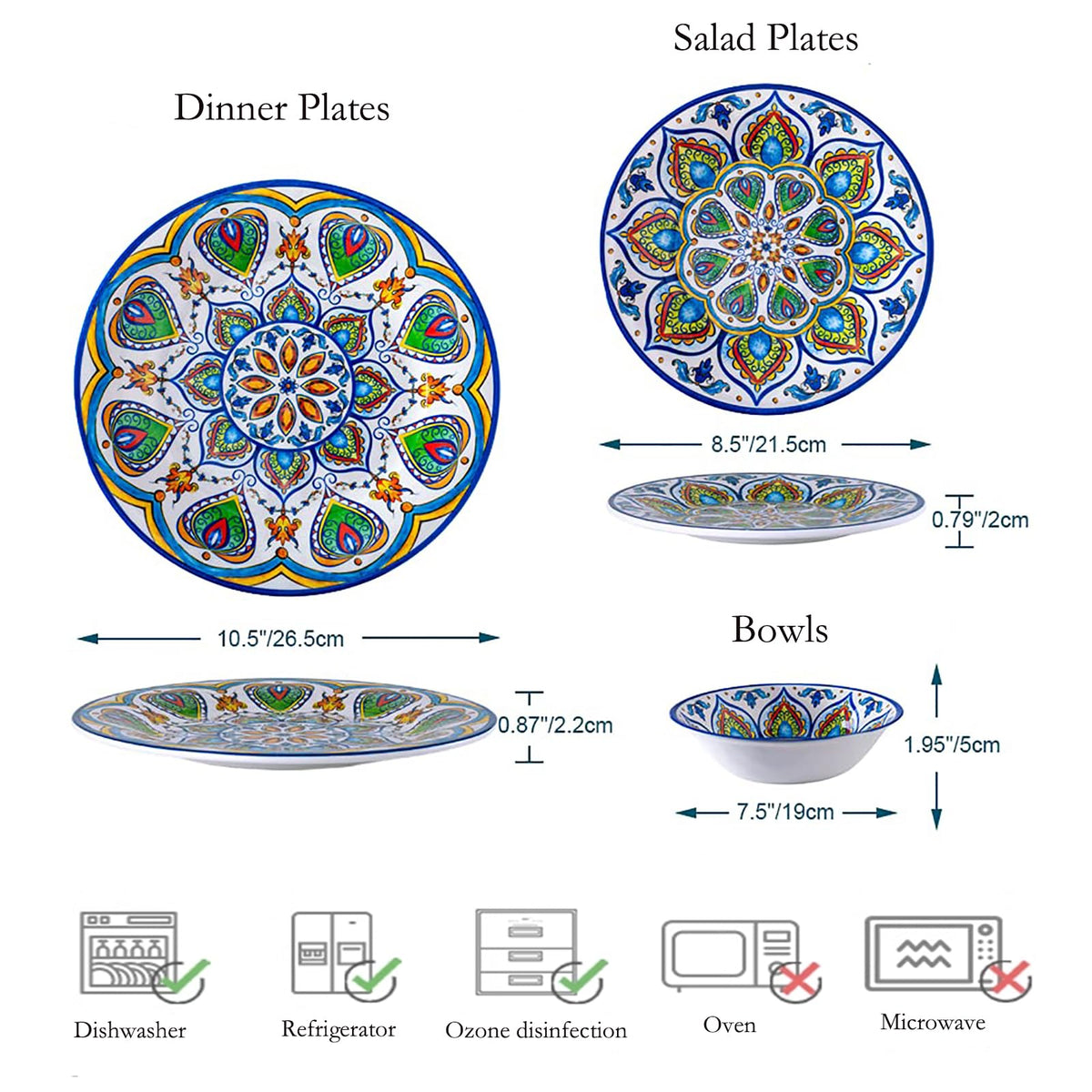 12 Pcs Melamine Dinnerware Set V32252