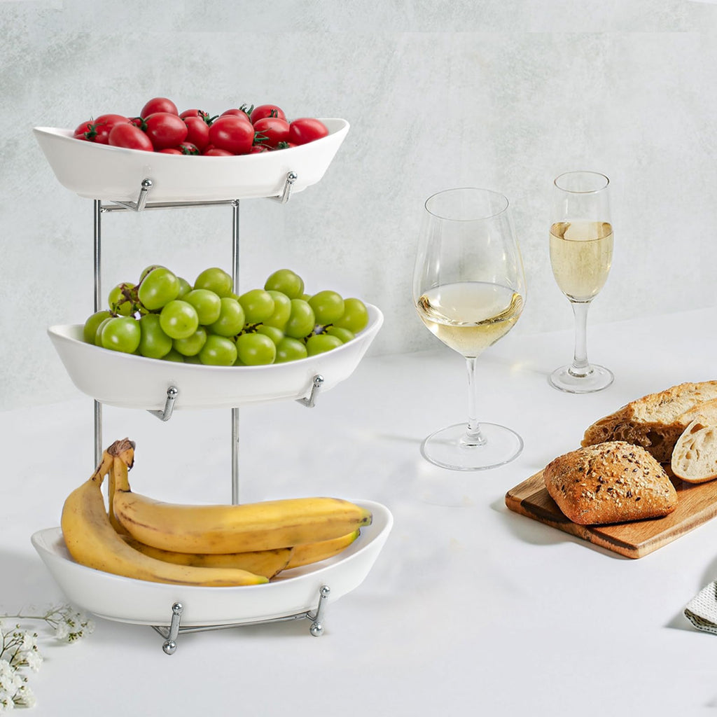 3 Tier Fruit Bowl Basket with Metal Stand F3064