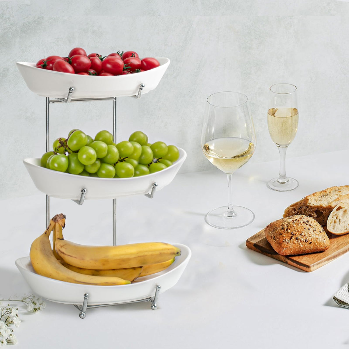 3 Tier Fruit Bowl Basket with Metal Stand F3064