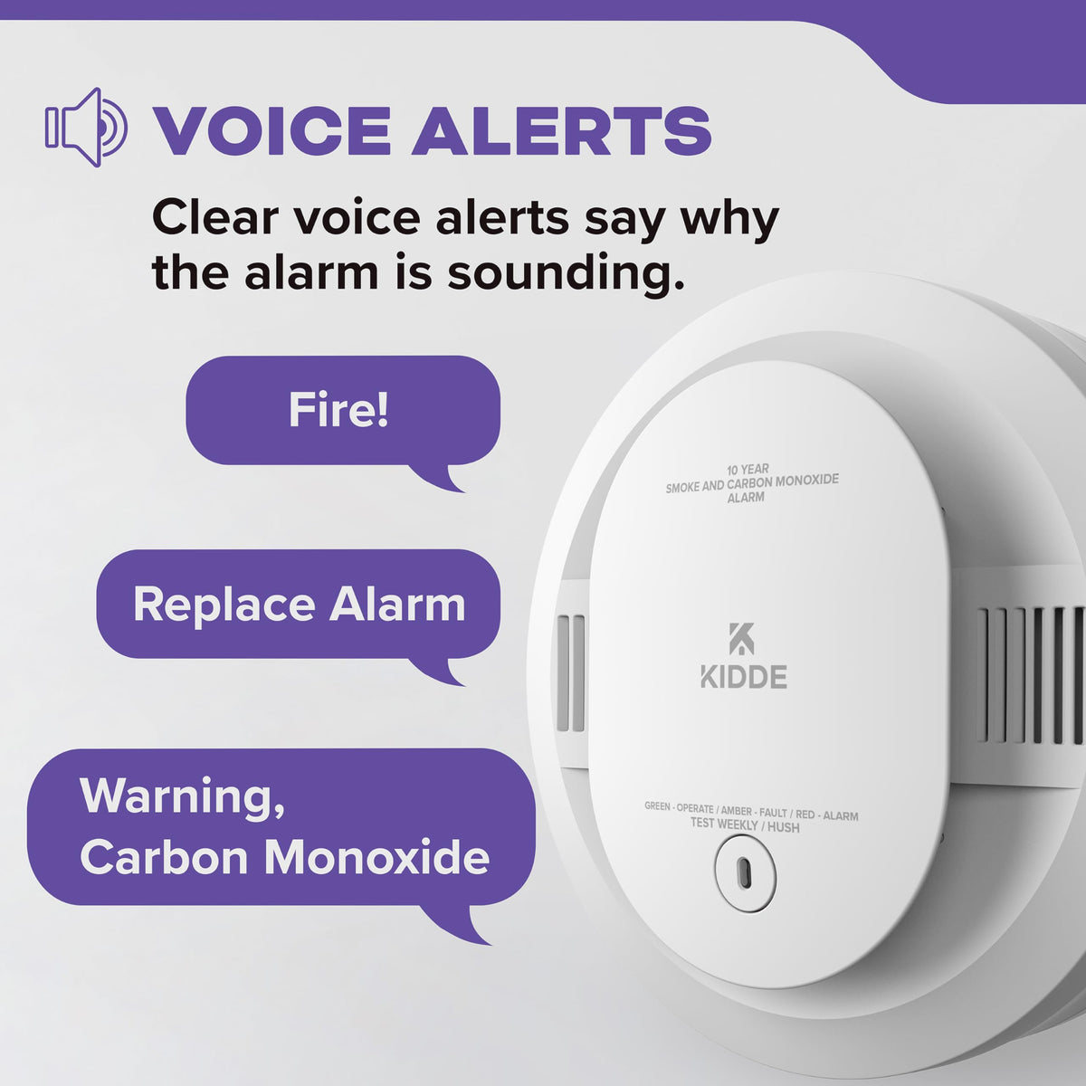Smoke & Carbon Monoxide Detector, 10-Year Battery, 2 Pack L364878