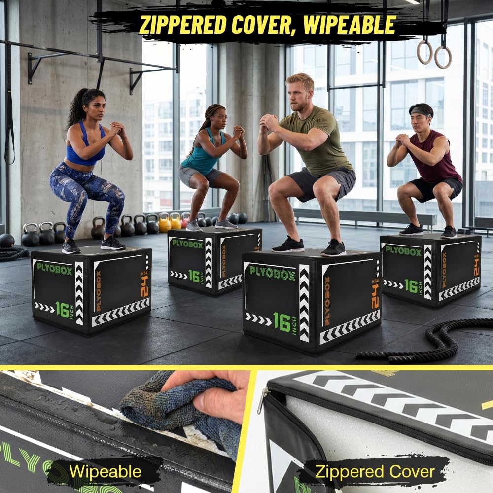 3-in-1 Non-Slip Foam Plyometric Jump Box Q79038