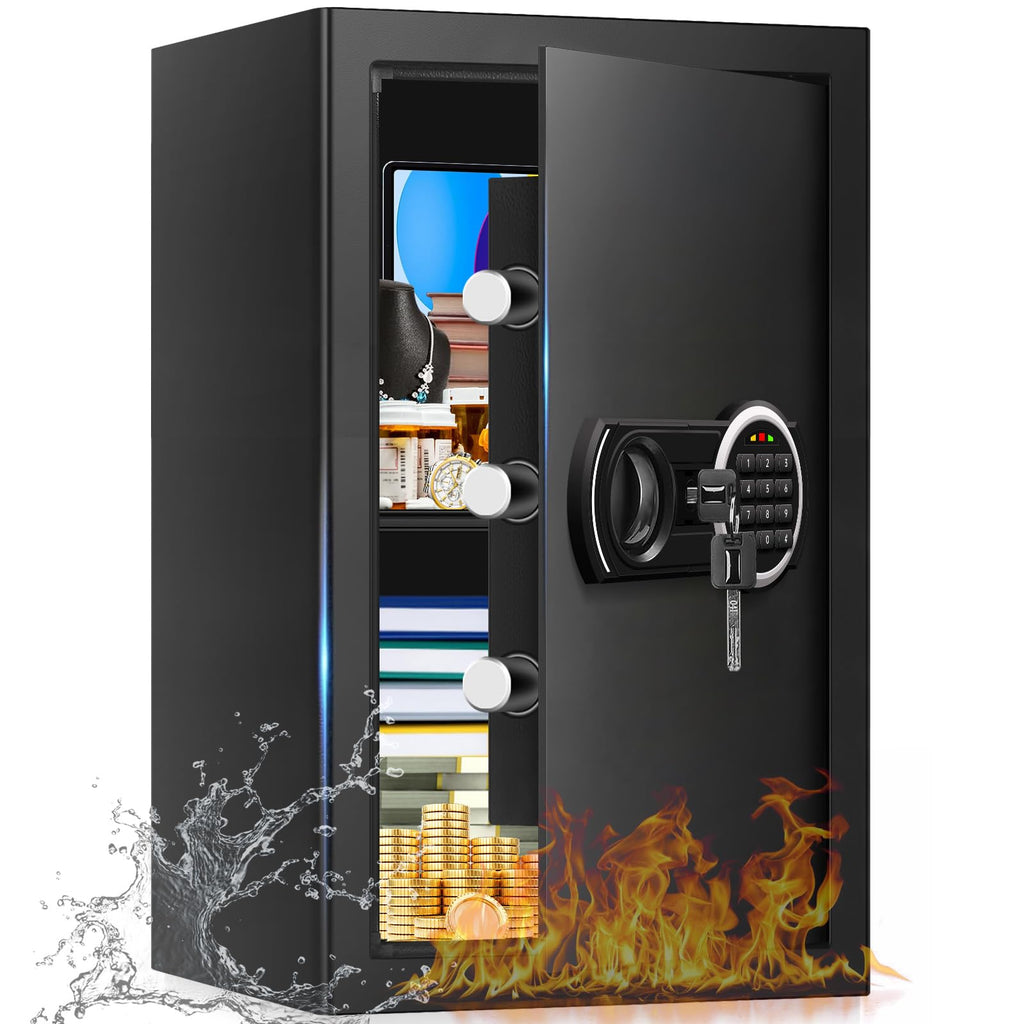3.3 Cuft Water and Fireproof Safe with Digital Keypad & Key Lock I4299