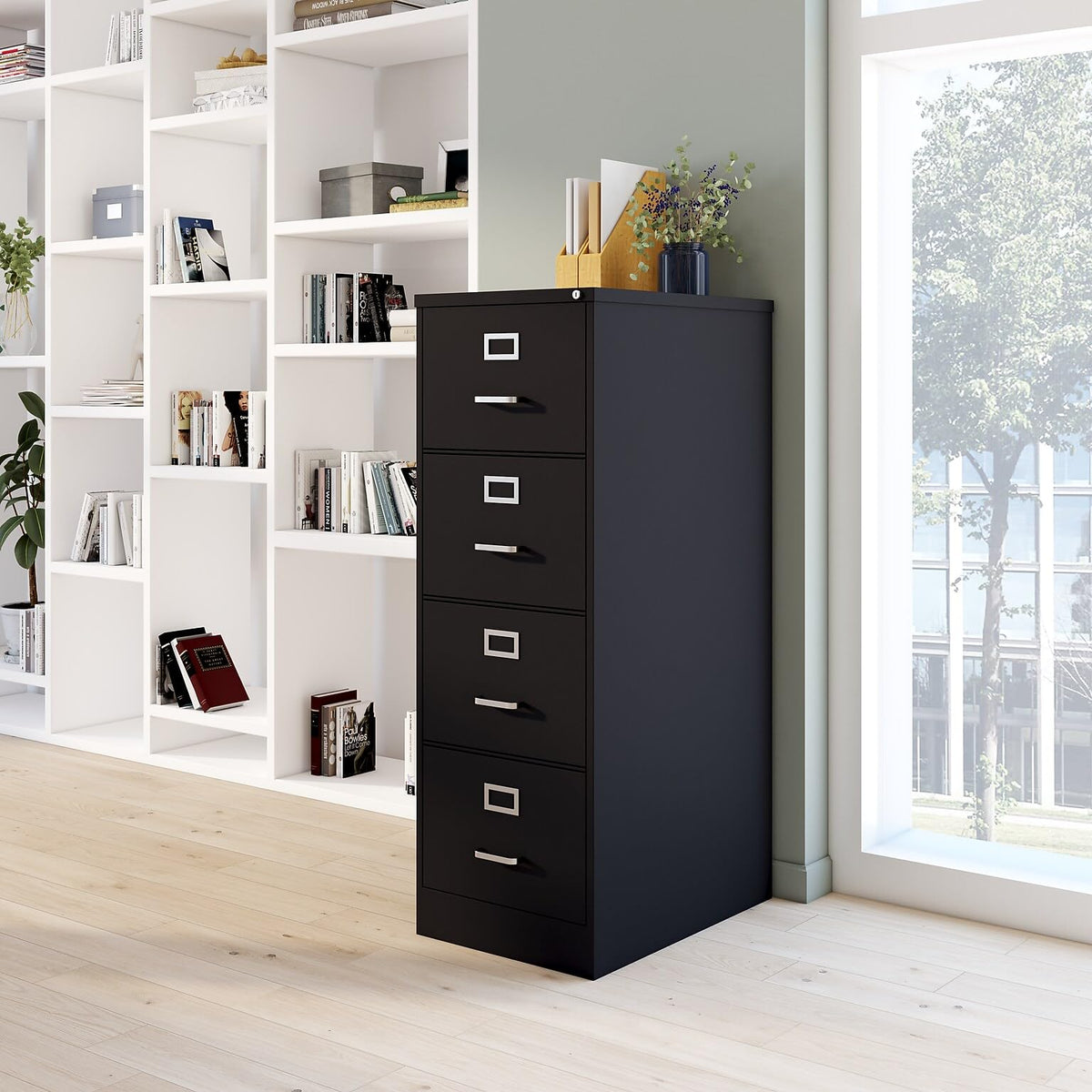 4 Drawer Black Vertical File Cabinet M465923