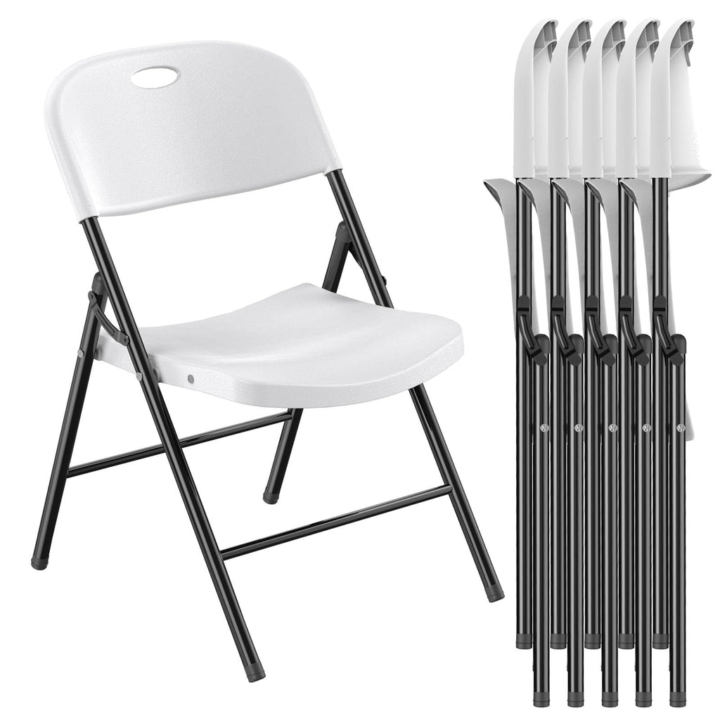 Heavy Duty Plastic Folding Chair with Reinforced Steel Frame V306